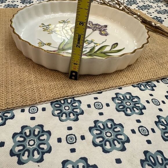 SPODE Stafford Flowers Iris & Sphaerolobium 9” Quiche Bake‎ / Serving Dish New - Picture 8 of 8